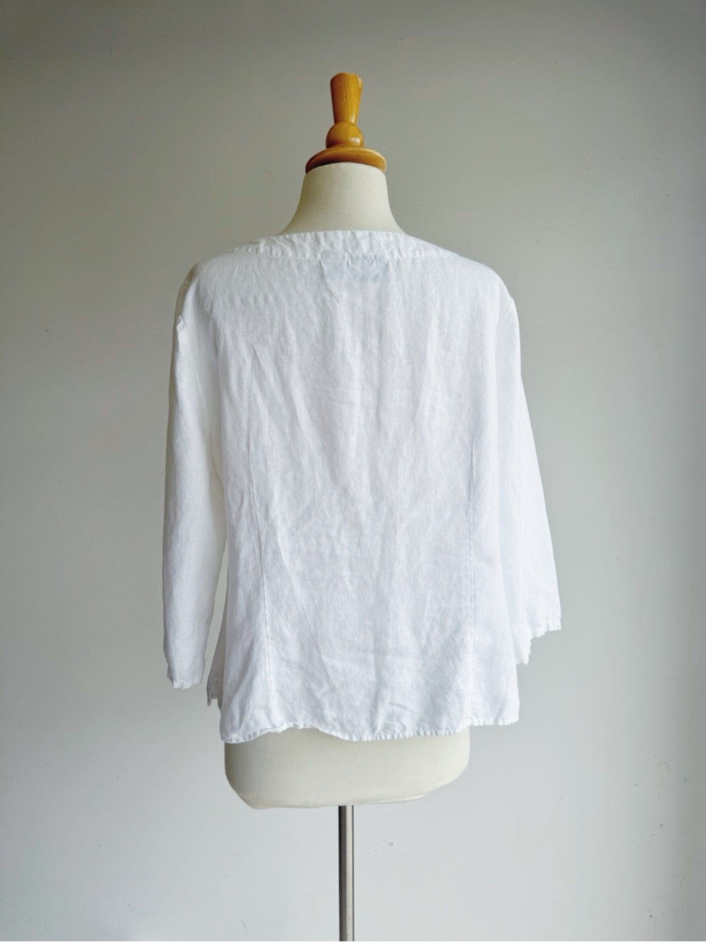 Edward Irish Linen White Embroidered Blouse XL - Picture 5 of 8